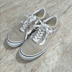 Beige and White VANS